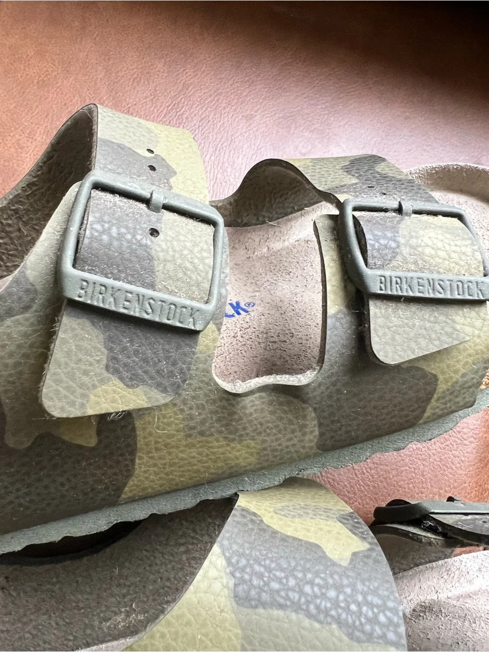 Birkenstock Milano Birko Flor Sandals Mens Size 12 EU 45 Desert Soil Camo Green